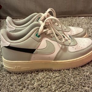 Nike Air Force 1 Low in White and Gray with Black Stripe